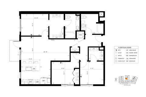 Floor plan for 3 beds, 2 baths, 1338 sqft